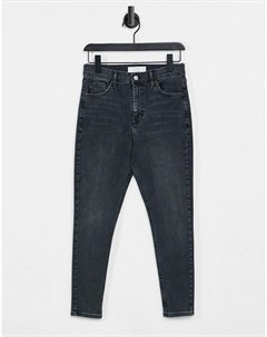 Черные выбеленные джинсы Jamie Topshop