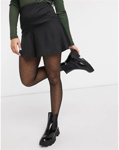 Черная расклешенная мини юбка New look