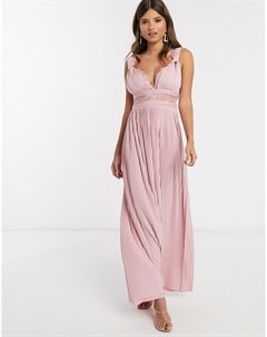Розовое платье макси с кружевной вставкой Premium Asos design