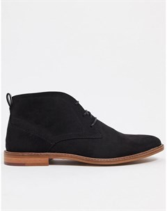 Черные кожаные ботинки чукка Burton menswear
