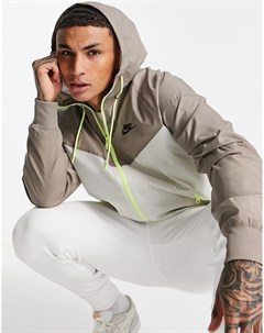 Куртка ветровка светло бежевого и серого цветов Nike