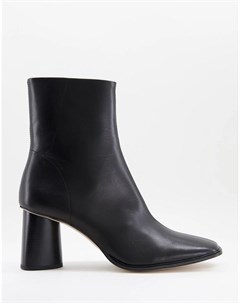 Черные кожаные ботинки челси с квадратным носом и с черной подошвой Asos design