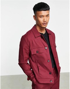 Бордовая куртка в строгом стиле от комплекта Asos design