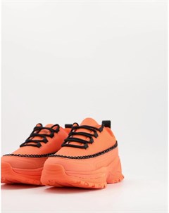 Черно оранжевые кроссовки на массивной подошве с цепочкой Danielle Asos design