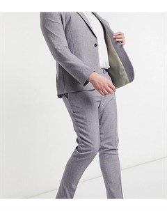 Супероблегающие брюки с рисунком штриховкой темно серого цвета Plus Wedding Asos design