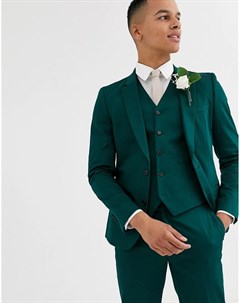 Зеленый приталенный пиджак Asos design