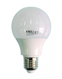 Лампа светодиодная шар E27 7W 2700K 4GM WH125 01 Krez