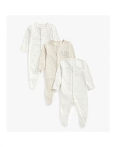 Ползунки Крольчата 3 шт белый бежевый Mothercare