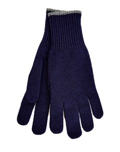 Синие перчатки из кашемира с контрастной окантовкой Brunello cucinelli
