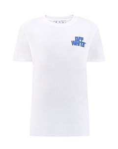 Белая футболка из джерси с макро принтом Hand Offf Off-white