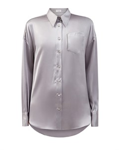 Блуза Shadow из шелкового атласа с ювелирной отделкой Brunello cucinelli