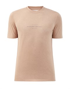 Хлопковая футболка с минималистичным принтом в стиле леттеринг Brunello cucinelli