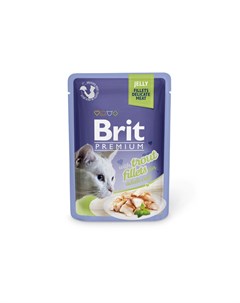 Корм BRIT для кошек пауч Кусочки из форели в желе Brit premium