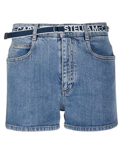 Джинсовые шорты с логотипом на поясе Stella mccartney