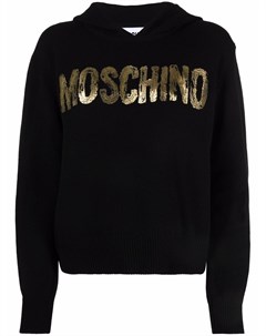 Трикотажное худи с логотипом Moschino