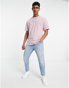 Розовато лиловая oversized футболка со вставками Topman