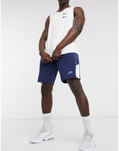 Темно синие шорты с большим логотипом Nike