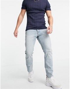 Классические американские узкие джинсы голубого выбеленного оттенка Cone Mill Denim Asos design