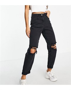 Черные выбеленные джинсы в винтажном стиле с рваной отделкой Parisian petite