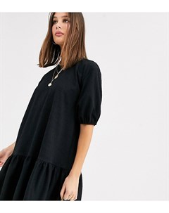 Черное свободное фактурное платье ASOS DESIGN Tall Asos tall