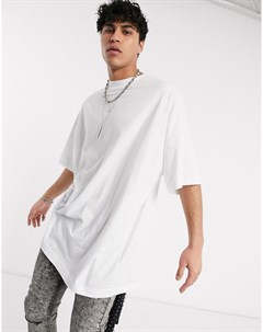 Белая удлиненная футболка из вискозы в стиле extreme oversized Asos design