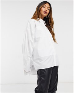 Белая свободная oversized рубашка в винтажном стиле со вставками Asos design