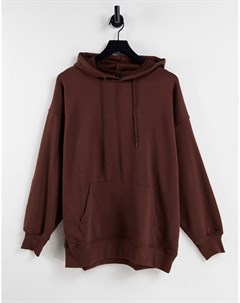 Коричневый oversized худи Stradivarius