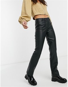 Черные блестящие брюки из искусственной кожи Asos design