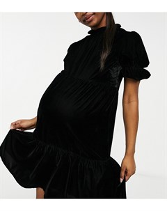 Бархатное платье мини ярусного кроя Violet romance maternity