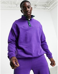 Фиолетовый oversized свитшот с карманом для дорожной карты и застежкой от комплекта Asos design