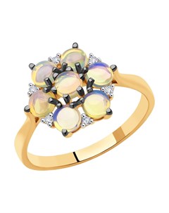 Кольцо из золота с бриллиантами и опалами Sokolov diamonds