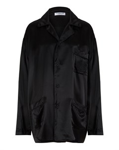 Черная шелковая рубашка Balenciaga