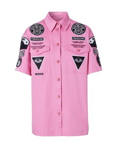 Розовая рубашка с аппликациями Burberry