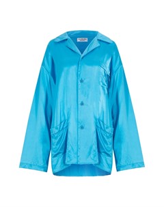 Голубая шелковая блузка Balenciaga