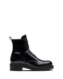 Черные лакированные ботинки Prada