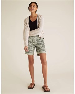 Универсальные шорты карго Tencel с камуфляжным принтом Marks Spencer Marks & spencer