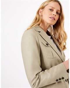 Льняной однобортный пиджак с карманами Marks Spencer Marks & spencer