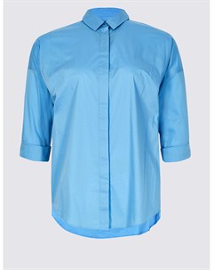 Рубашка женская CURVE однотонная с длинным рукавом Marks & spencer