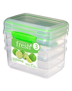 Набор контейнеров 1 л Fresh 3 шт зелёный Sistema