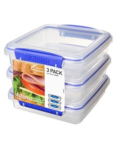 Набор контейнеров для сэндвичей 450 мл Klip IT 3 шт Sistema