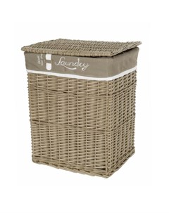 Корзина для белья с крышкой и подкладкой Laundry серый Tony basket
