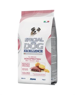 Корм для собак Excellence Monoprotein Говядина рис льняное семя цитрусовые 3 кг Special dog