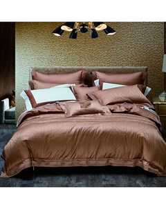 Комплект постельного белья 1 5 спальный Jacquard коричневый 4 предмета Pappel
