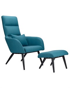 Кресло Bridjet с подставкой для ног и подушкой цвет серо голубой Berg