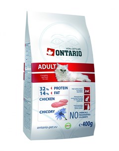Корм для взрослых кошек с курицей 10 кг Ontario