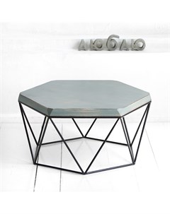 Журнальный стол гексагон в сером цвете серый 76x37x66 см Archpole
