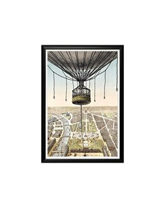 Картина париж с высоты птичьего полета черный 46x46x66 см Object desire
