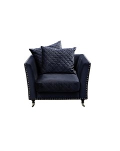 Кресло sorrento велюровое темно синее синий 98x88x101 см Garda decor