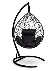 Подвесное кресло кокон alicante коричневое с черной подушкой коричневый 110x195x110 см L'aura