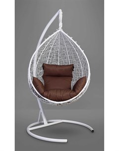 Подвесное кресло кокон sevilla белое с коричневой подушкой белый 110x195x110 см L'aura
